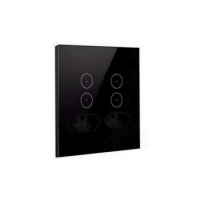 Interruptor Touch Tok Glass 4 PADs + 2 Tomadas - 4x4