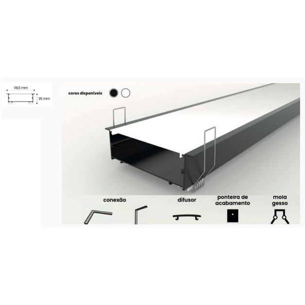 Perfil Linear Embutir Mega S