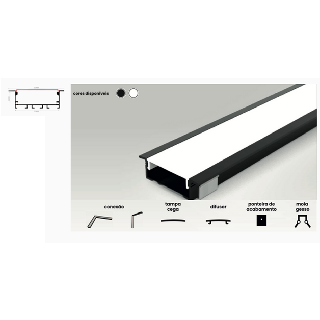 Perfil Linear Embutir Nappa