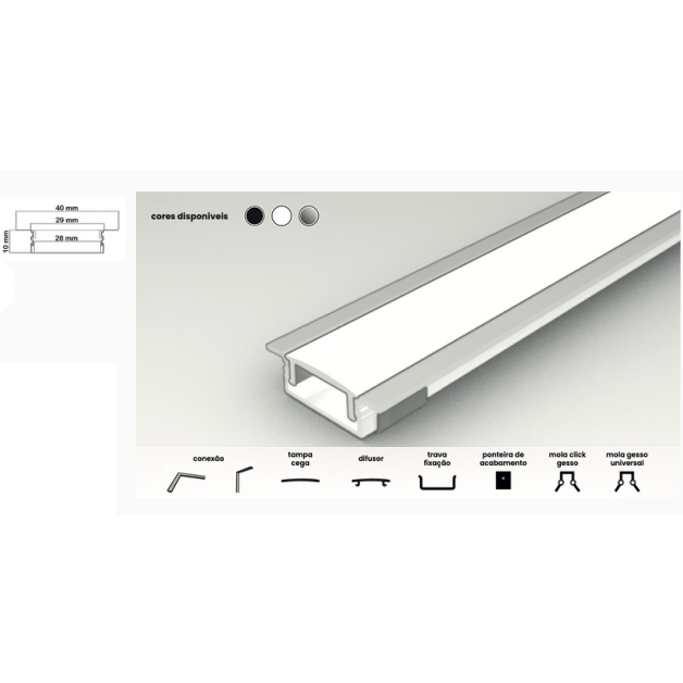 Perfil Linear Embutir Topac