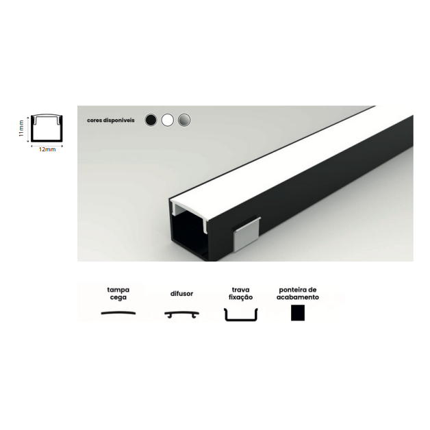 Perfil Linear Sobrepor Marcenaria Hunther