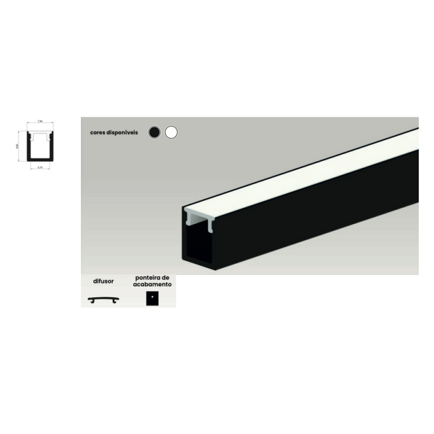 Perfil Linear Sobrepor Marcenaria Wood