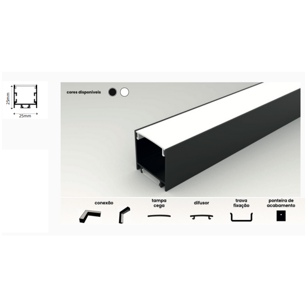 Perfil Linear Sobrepor Sky